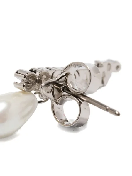 Cercei Vivienne Westwood cu perle argintiu