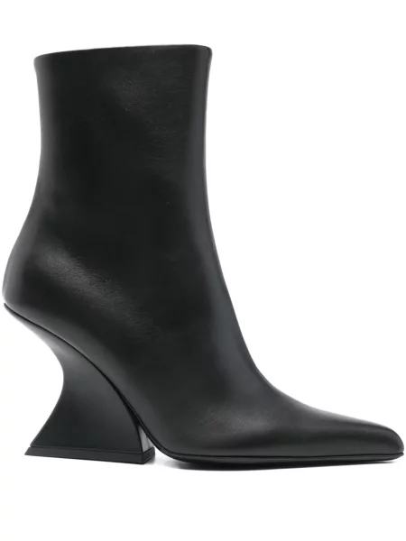 Botine Mugler din piele negru