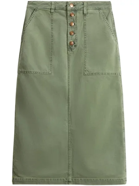 Fustă midi Woolrich până la genunchi verde