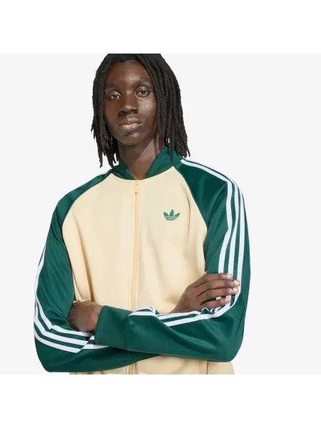 Суитшърт adidas Sst Track Top Warm Vanilla/ Collegiate Green L зелено
