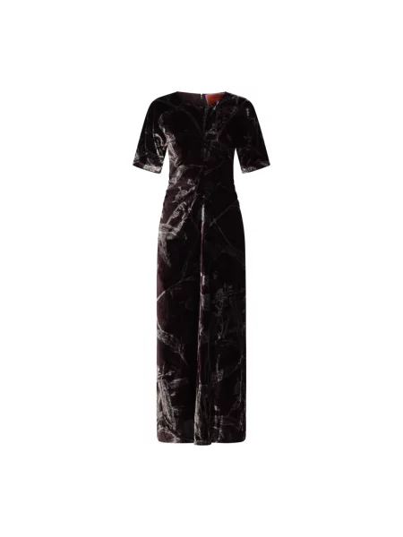 Sukienka La Doublej garniturowa brązowa