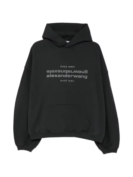 Hanorac cu glugă Alexander Wang cu imagine negru