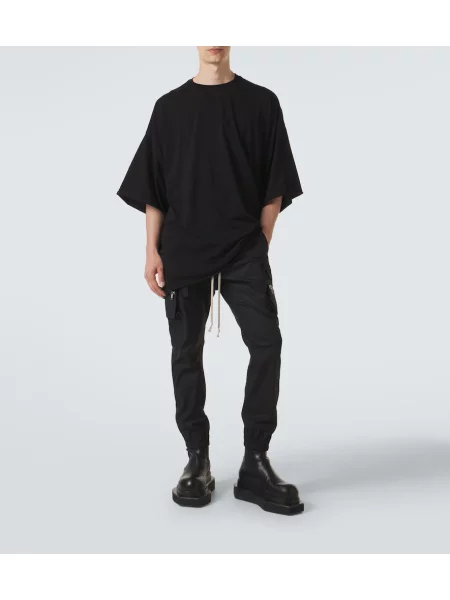 Pantaloni cargo Rick Owens din poplin negru