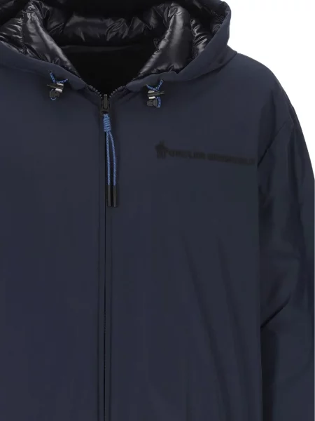 Geacă Moncler Grenoble cu glugă albastru