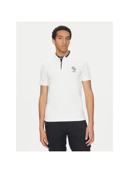 Guess Поло Slim Fit білий