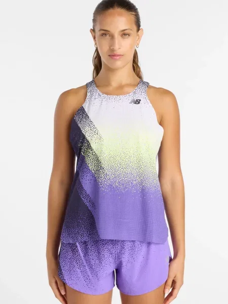 Майка спортивний топ New Balance з принтом фіолетовий