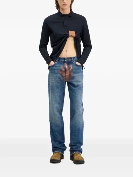 Pantaloni Jean Paul Gaultier cu imagine albastru