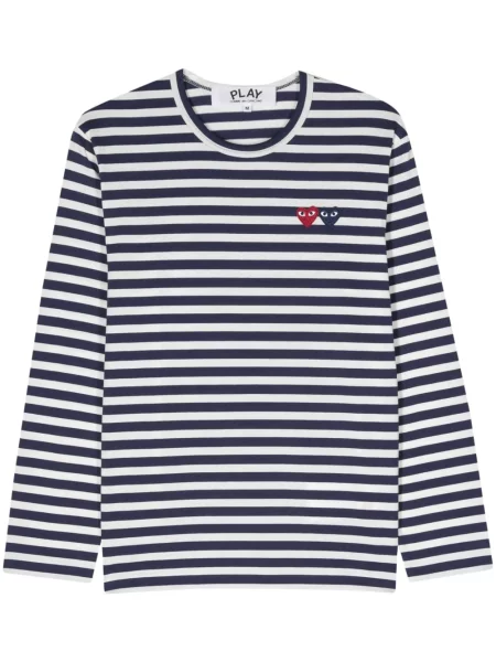 Tricou Comme Des Garcons Play cu motiv cu inimi albastru