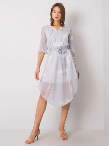 Костюм рокля Fashionhunters сиво