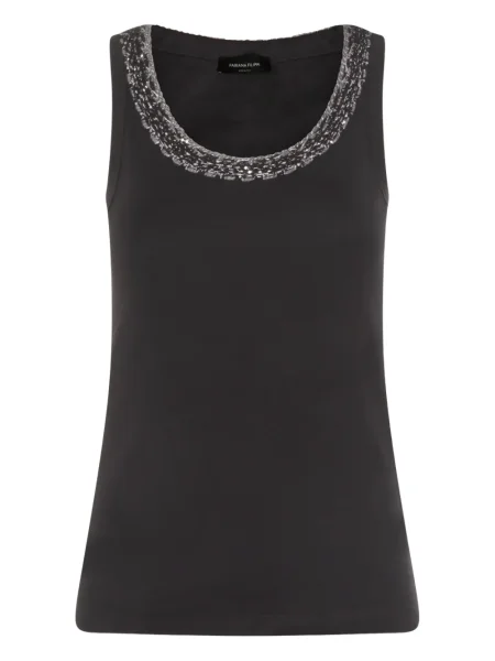 Kołnierzykowy podkoszulka Fabiana Filippi z cekinami szara