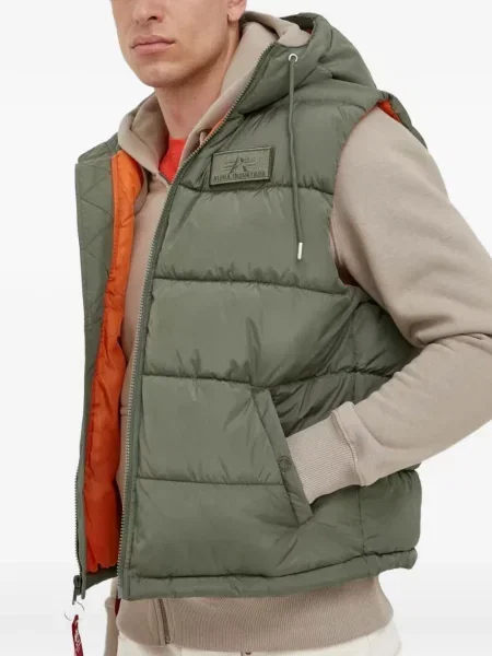 Vestă Alpha Industries cu glugă verde