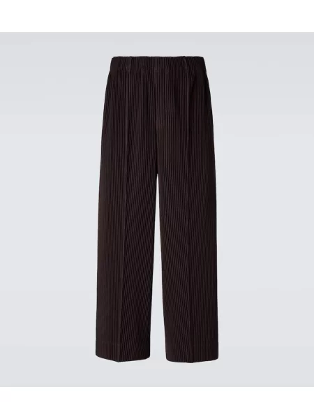 Plisované kalhoty Homme Plissé Issey Miyake hnědé