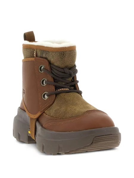 Botine Ugg cu șireturi din dantelă maro