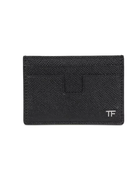 Portfel Tom Ford skórzany z logo czarny