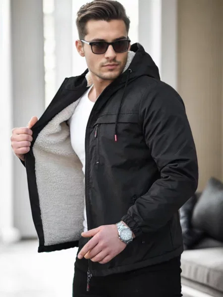 Palton de blană Dewberry negru