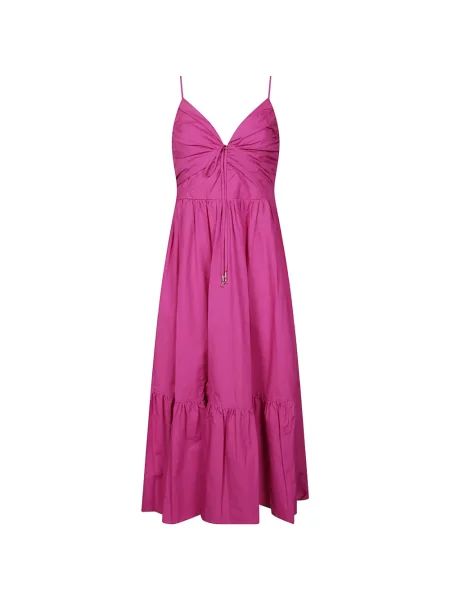 Rochie maxi Michael Kors cu decolteu în V de costum roz