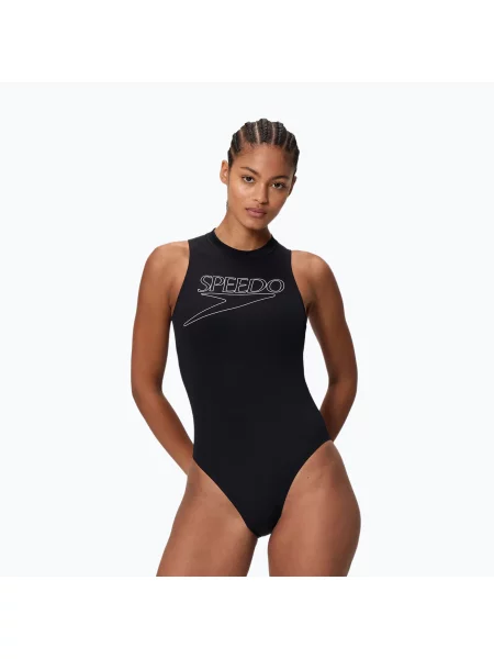 Costum de baie întreg pentru femei Speedo Endurance+ Logo Hydrasuit anthracite