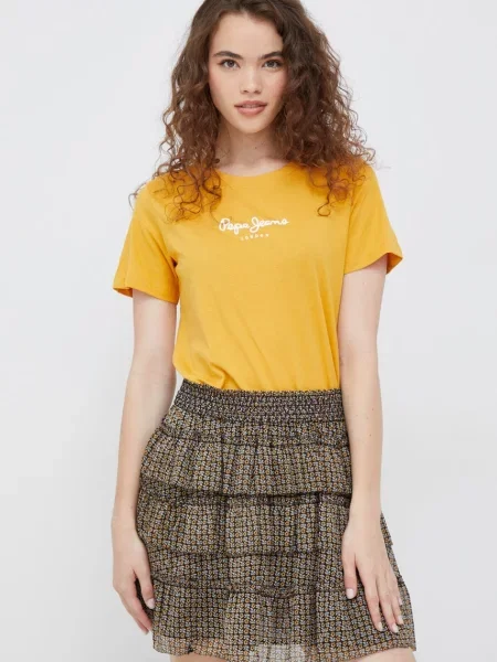 Спідниця Pepe Jeans mini розкльошена зелений
