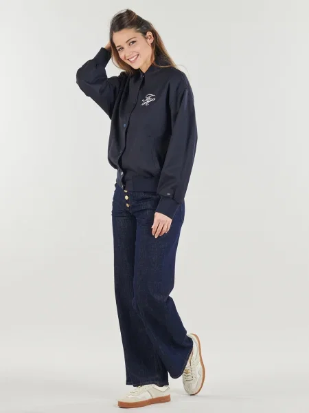 Geacă bomber Tommy Hilfiger de lână albastru