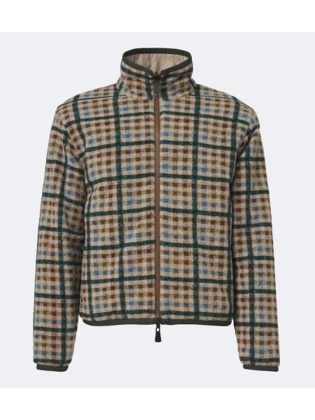Reversibil geacă de schi Moncler Grenoble în carouri verde