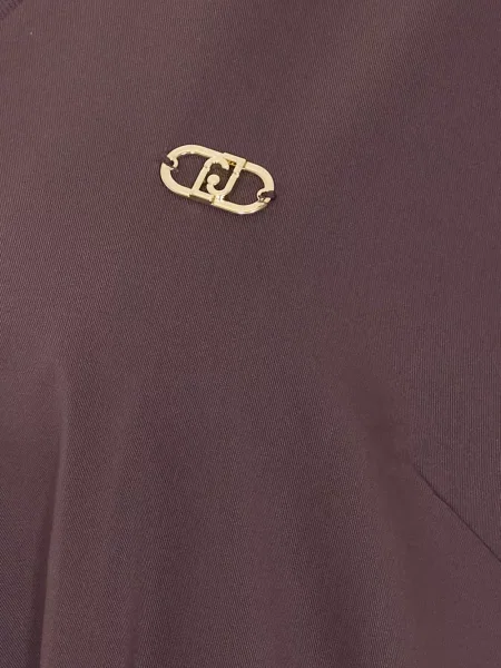 Sukienka Liu Jo z dekoltem w serek garniturowa brązowa