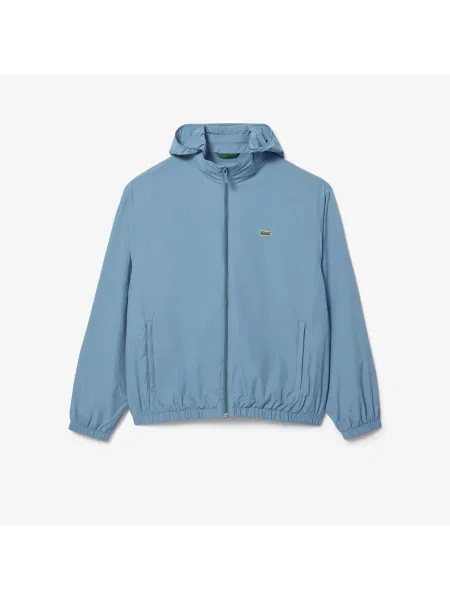 Lacoste Wodoodporna Kurtka Dresowa Z Kapturem niebieska