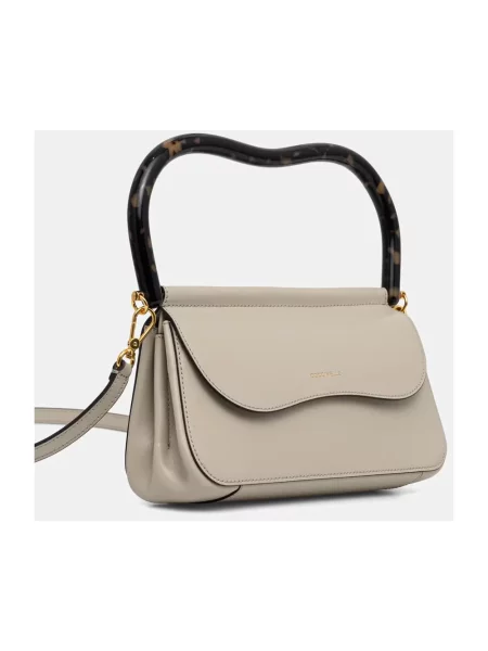 Coccinelle torebka crossbody skórzana beżowa
