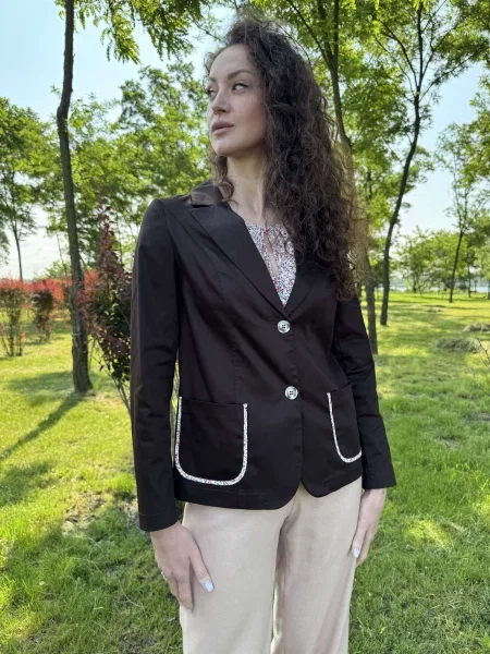 Жакет CAT ORANGE темно-коричневий бавовна/еластан помаранчевий