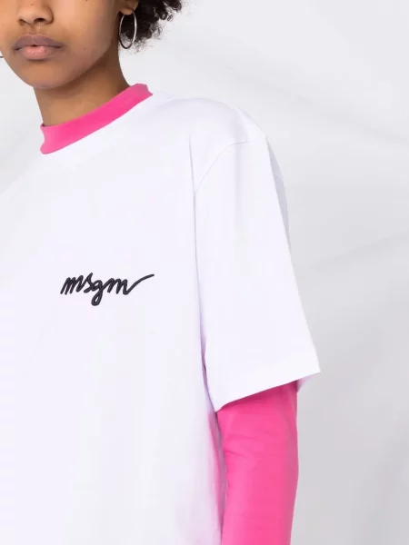 Tričko Msgm s kulatým výstřihem bílé