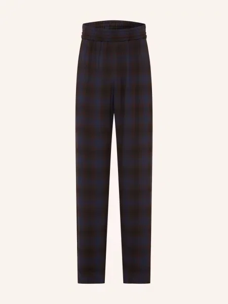 Dries Van Noten Kalhoty Z Teplákoviny Střih Regular Fit tmavě hnědá / tmavě modrá