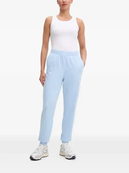 Pantaloni Adidas cu dungi alergare cu broderie albastru