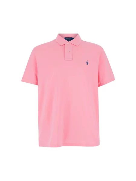 Koszulka polo Polo Ralph Lauren z autografem z krótkim rękawem różowa