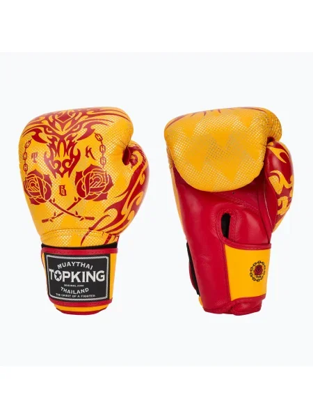 Top King Boxing kesztyű Dragon sárga. Méret: 16 oz sárga