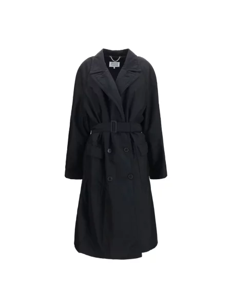 Lniany płaszcz Mm6 Maison Margiela czarny