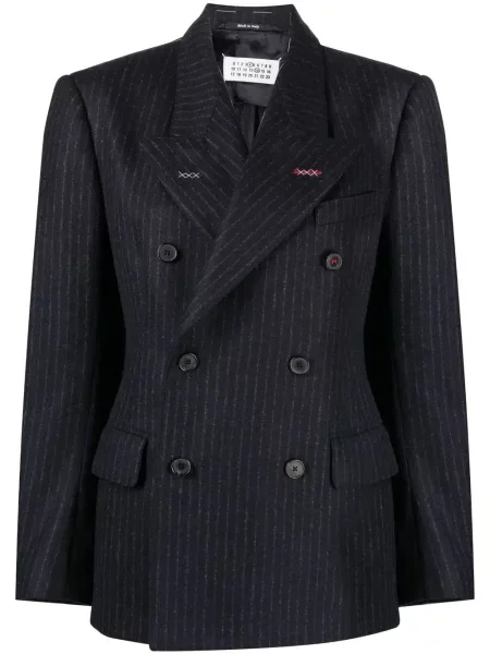 Sacou Maison Margiela de lână cu dungi albastru