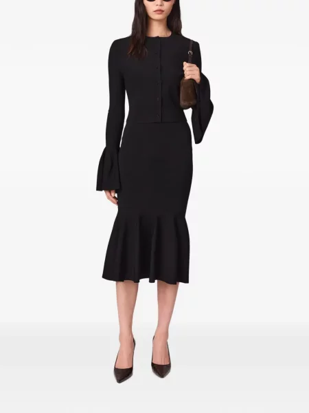 Pletena midi-suknja Stella Mccartney lepršave crna