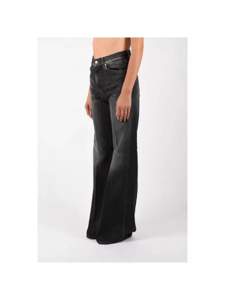 Jeansy straight leg Dondup czarne