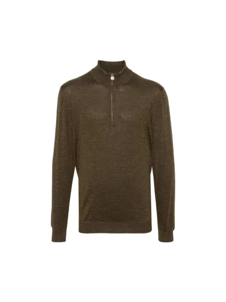 Lniany golf Kiton zielony