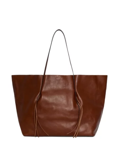 Geantă shopper Momoni din piele maro