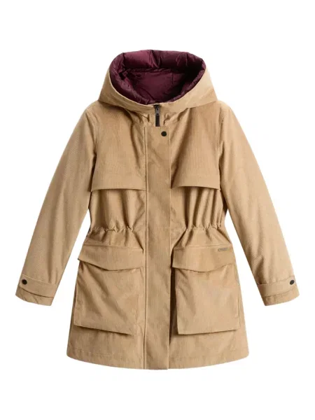 Parka Woolrich sztruksowa z kapturem