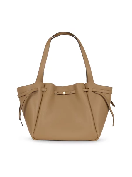 Tory Burch torebka skórzana Romy Tote beżowy