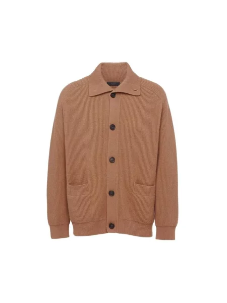 Kardigan Prada z kaszmiru brązowy