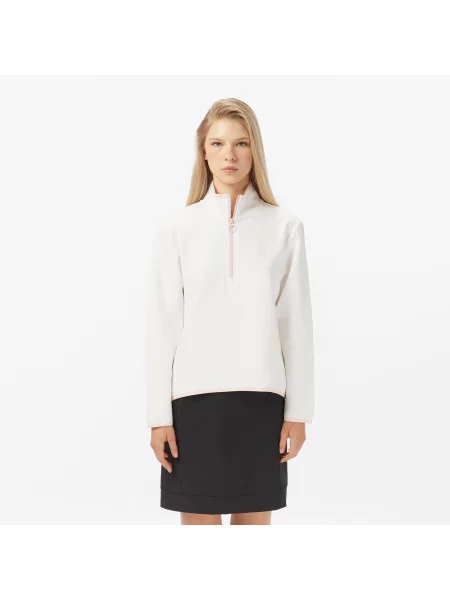 Lacoste Bluza Half Zip Regular Fit biała