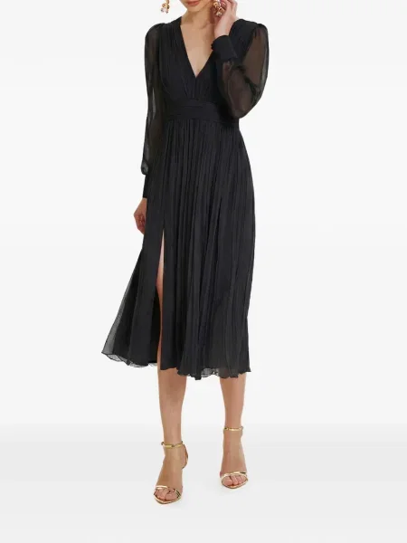 Rochie midi Framboise de mătase negru