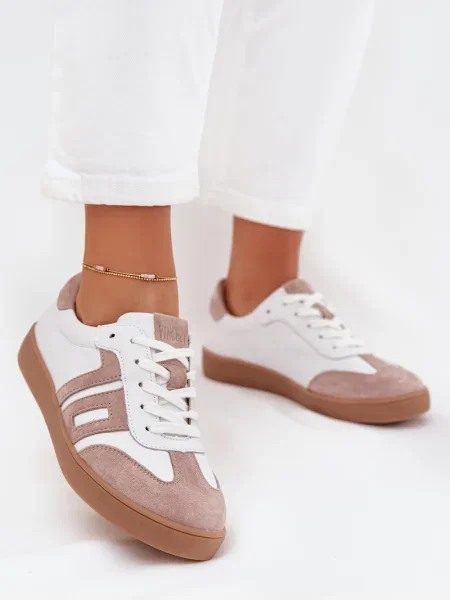 Kožené tenisky Vinceza bílé