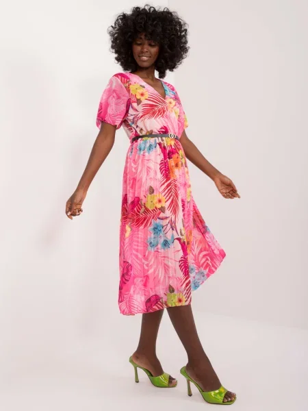 Rochie mini Fashionhunters cu mâneci scurte scurtă de costum roz