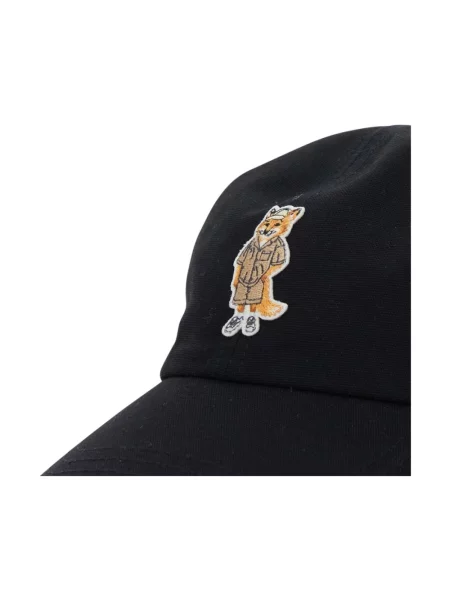 Maison Kitsuné Dressed Fox czapka baseballowa czarna