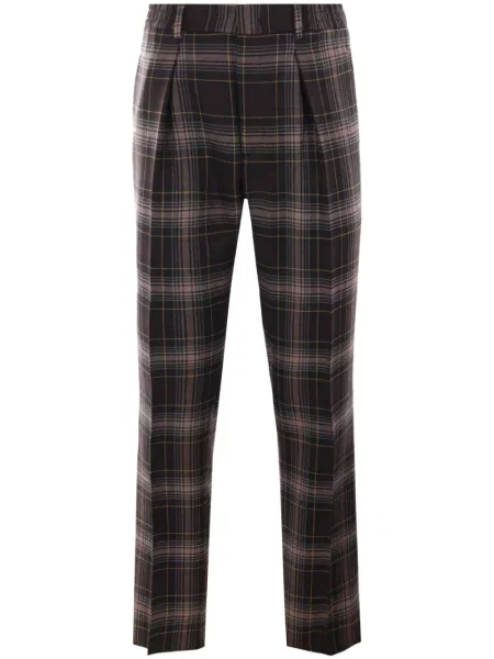 Kostkované kalhoty Fendi hnědé