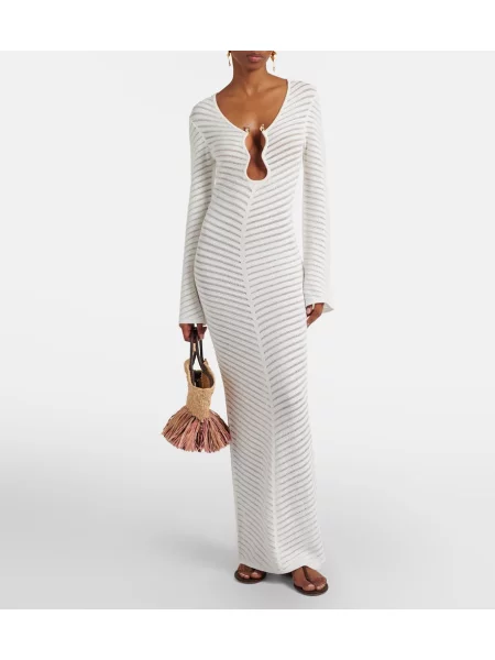 Rochie maxi Rebecca Vallance tricotate de costum alb