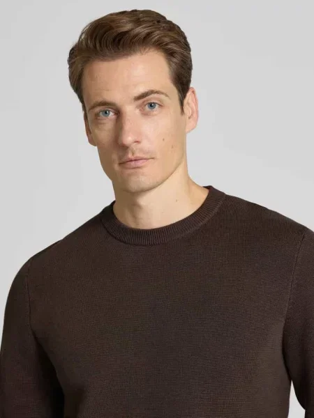 Sweter z dzianiny z okrągłym dekoltem model ‘THEO’ Casual Friday